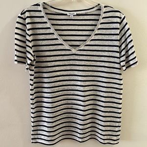 SPLENDID V Neck Stripe Short Sleeve Tee Size XS